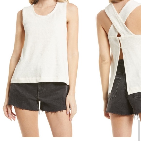 2/25 Madewell Top ❤️ Cottagecore beach spring summer shirt tank cross back - Picture 1 of 5